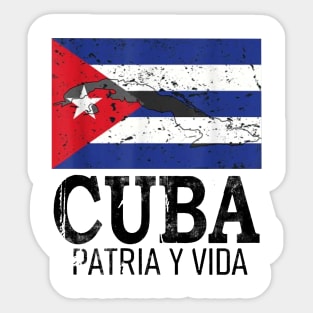 Cuba Libre Cuban Flag patria y vida Sticker